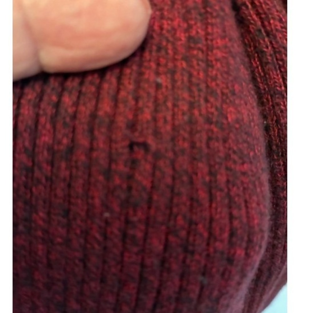 Talbots Turtleneck Sweater Flaw 1X Burgundy Good Ribbed Cotton Knit Long Sleeve - Picture 5 of 7